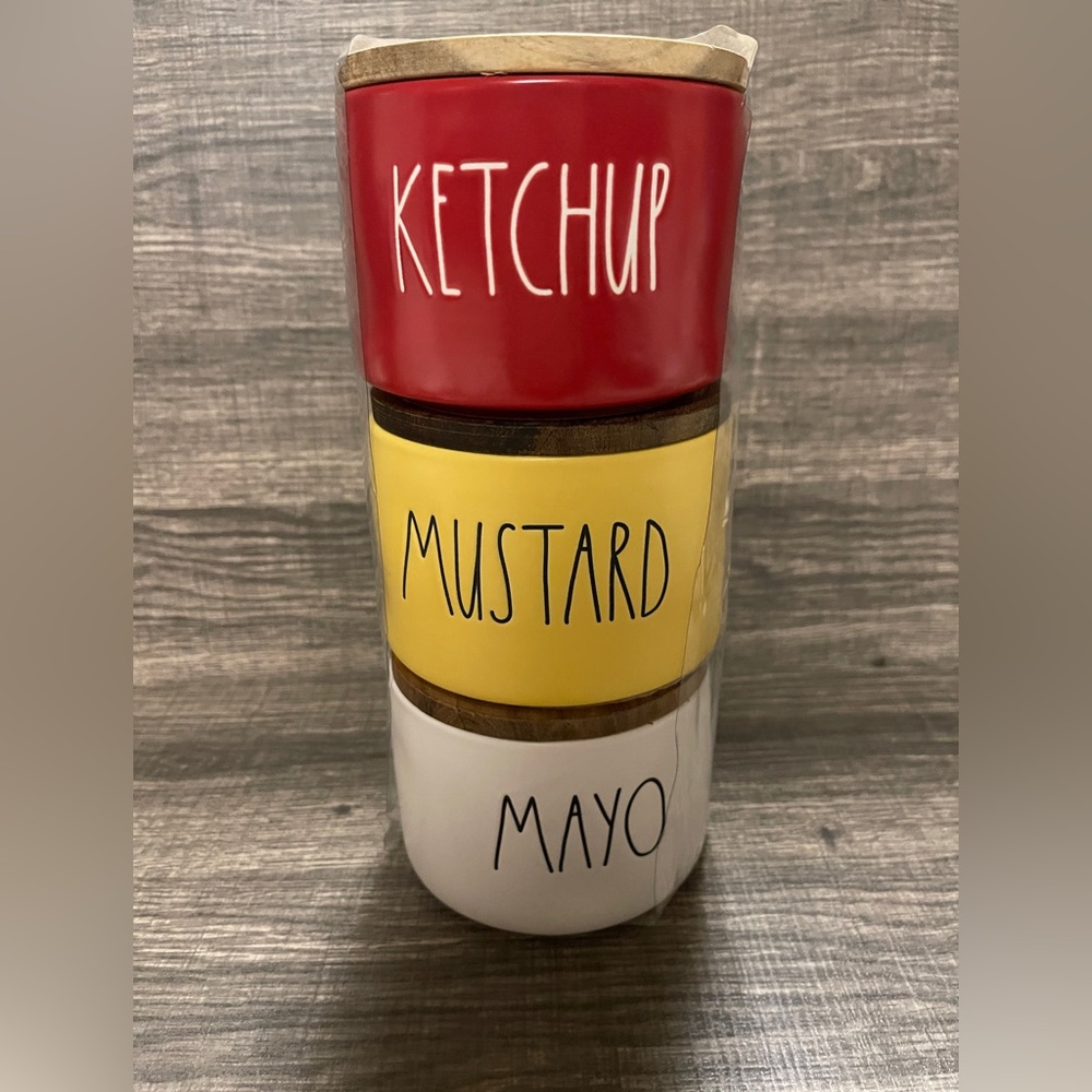 Rae Dunn KETCHUP MUSTARD MAYO Stacker 🇺🇸